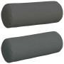 Cojines Bolster 2 pcs Gris oscuro Ø 25 x 70 cm tela