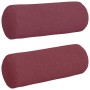 Cojines Bolster 2 pcs Rojo vino Ø 25 x 70 cm tela