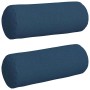 Cojines Bolster 2 pcs Azul Ø 25 x 70 cm tela