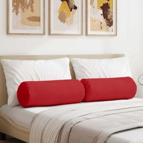 Cojines Bolster 2 pcs Rojo Ø 25 x 70 cm tela en Cojines para sillas y sofás | Comprar online en Foro24