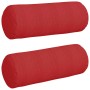 Cojines Bolster 2 pcs Rojo Ø 25 x 70 cm tela