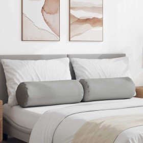 Cojines Bolster 2 pcs Gris Nube Ø 25 x 70 cm tela