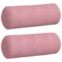 Cojines Bolster 2 pcs Rosa Ø 25 x 70 cm Tela de pana