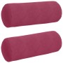 Cojines Bolster 2 pcs Rojo vino Ø 25 x 70 cm Tela de pana