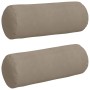 Cojines Bolster 2 pcs Taupé Ø 25 x 70 cm Tela de microfibra
