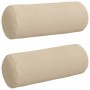 Cojines Bolster 2 pcs Crema Ø 25 x 70 cm Tela de microfibra