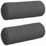 Cojines Bolster 2 pcs Gris oscuro Ø 25 x 70 cm Tela de pana