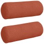 Cojines Bolster 2 pcs Rojo Naranja Ø 25 x 70 cm Tela de pana