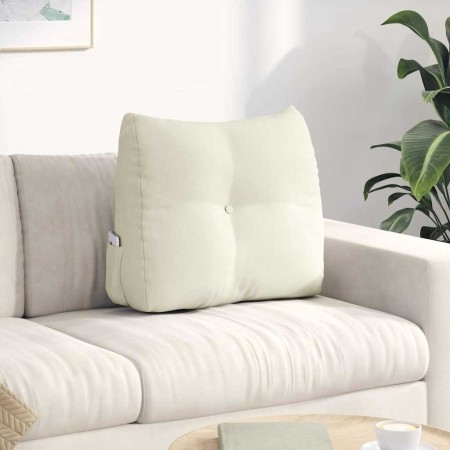 Cojín de Espalda Crema 60 x 24 x 50 cm Terciopelo
