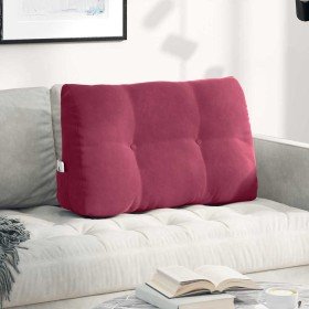 Cojín de Espalda Rojo vino 80 x 24 x 50 cm Terciopelo