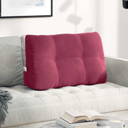 Cojín de Espalda Rojo vino 80 x 24 x 50 cm Terciopelo