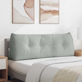 Cojín de Espalda Gris Claro 140 x 24 x 50 cm Terciopelo