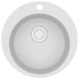 Fregadero de cocina de granito con un seno redondo blanco