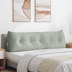 Cojín de Espalda Gris Claro 160 x 24 x 50 cm Terciopelo