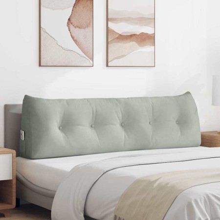 Cojín de Espalda Gris Claro 160 x 24 x 50 cm Terciopelo
