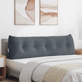 Cojín de Espalda Gris oscuro 160 x 24 x 50 cm Terciopelo