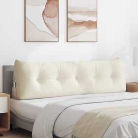 Cojín de Espalda Crema 160 x 24 x 50 cm Terciopelo