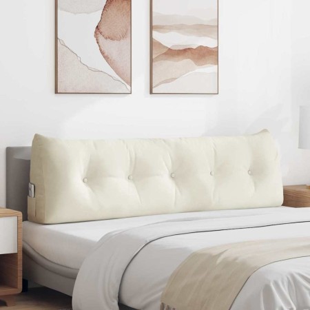 Cojín de Espalda Crema 160 x 24 x 50 cm Terciopelo