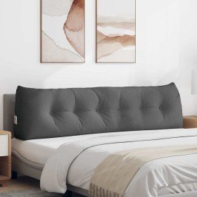 Cojín de Espalda Gris oscuro 180 x 24 x 50 cm tela