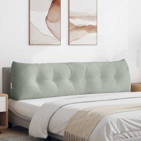 Cojín de Espalda Gris Claro 180 x 24 x 50 cm Terciopelo