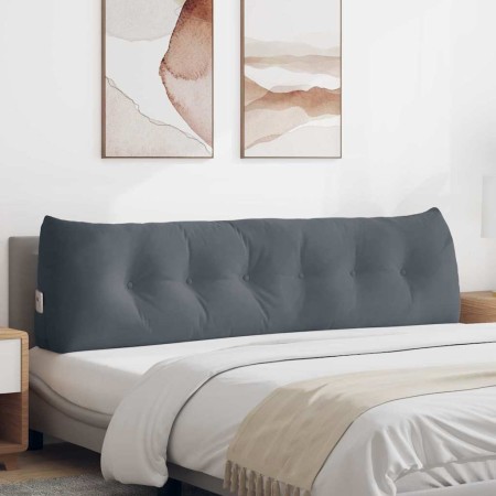 Cojín de Espalda Gris oscuro 180 x 24 x 50 cm Terciopelo