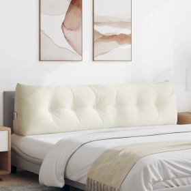 Cojín de Espalda Crema 180 x 24 x 50 cm Terciopelo
