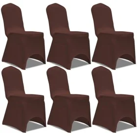 Funda de silla elástica 6 unidades marrón de vidaXL, Fundas - Ref: Foro24-131413, Precio: 21,60 €, Descuento: %