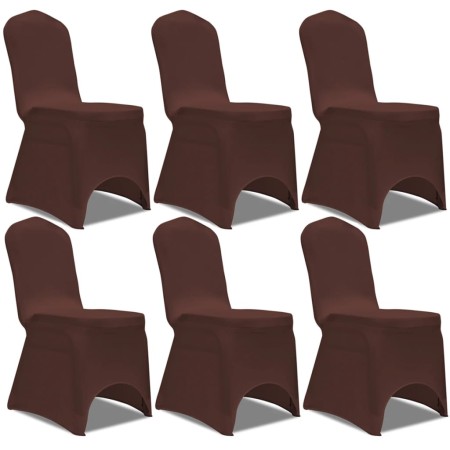 Elastic chair cover 6 units brown by vidaXL, Covers - Ref: Foro24-131413, Price: 21,91 €, Discount: %