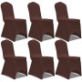Elastic chair cover 6 units brown by vidaXL, Covers - Ref: Foro24-131413, Price: 21,91 €, Discount: %