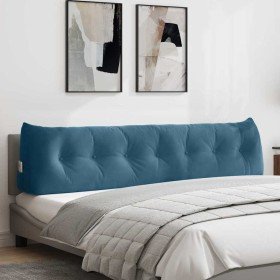 Cojín de Espalda Azul 200 x 24 x 50 cm Terciopelo