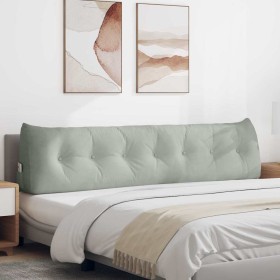 Cojín de Espalda Gris Claro 200 x 24 x 50 cm Terciopelo