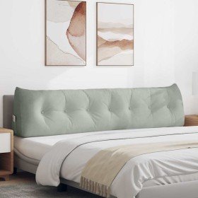 Cojín de Espalda Gris Claro 200 x 24 x 50 cm Terciopelo