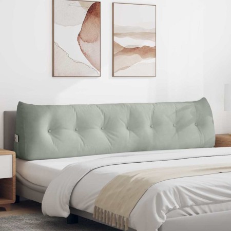 Cojín de Espalda Gris Claro 200 x 24 x 50 cm Terciopelo