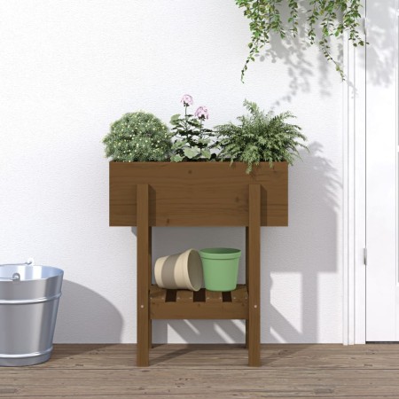 Solid pine wood planter in honey brown color, 62x30x69 cm by vidaXL, Pots and planters - Ref: Foro24-825236, Price: 58,26 €, ...