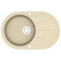 Fregadero de cocina de granito con un seno ovalado beige