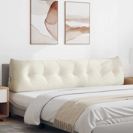 Cojín de Espalda Crema 200 x 24 x 50 cm Terciopelo