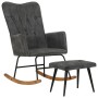 Vintage black canvas rocking chair with footrest stool by vidaXL, Rocking chairs - Ref: Foro24-339702, Price: 127,62 €, Disco...