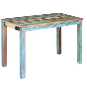 Mesa de comedor de madera maciza reciclada 115x60x76 cm