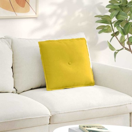 Cojín de Espalda Amarillo 50 x 45 cm Tela de pana