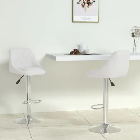 Taburetes de cocina 2 unidades cuero sintético blanco von vidaXL, Küchenhocker - Ref: Foro24-335179, Preis: 142,48 €, Rabatt: %