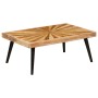 Mesa de centro de madera de mango maciza 90x55x36 cm