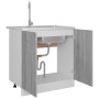 Armario inferior de fregadero contrachapado gris 80x46x81,5 cm de vidaXL, Armarios de cocina - Ref: Foro24-815565, Precio: 78...