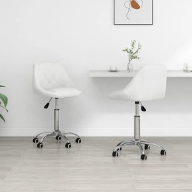 Swivel dining chairs 2 units white synthetic leather by vidaXL, dining chairs - Ref: Foro24-335199, Price: 135,40 €, Discount: %