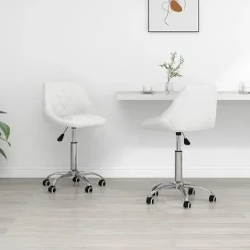 Swivel dining chairs 2 units white synthetic leather by vidaXL, dining chairs - Ref: Foro24-335199, Price: 132,87 €, Discount: %
