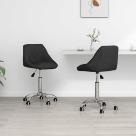 Swivel dining chairs 2 units black synthetic leather by vidaXL, dining chairs - Ref: Foro24-335200, Price: 138,30 €, Discount: %