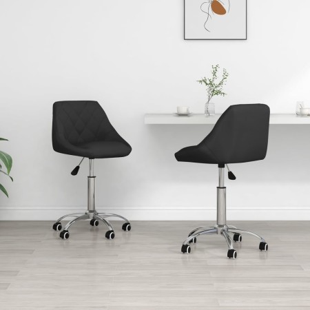 Drehbare Esszimmerstühle 2 Einheiten aus schwarzem Kunstleder von vidaXL, Essstühle - Ref: Foro24-335200, Preis: 138,30 €, Ra...