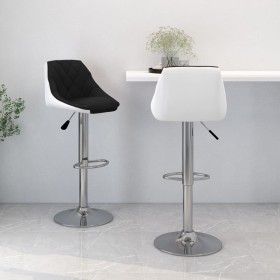 Küchenhocker 2 Einheiten aus schwarzem und weißem Kunstleder von vidaXL, Küchenhocker - Ref: Foro24-335240, Preis: 144,44 €, ...