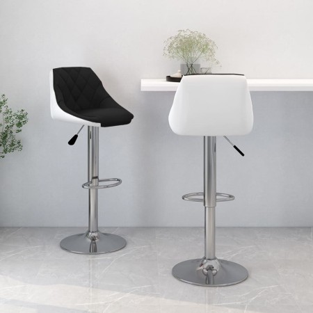 Küchenhocker 2 Einheiten aus schwarzem und weißem Kunstleder von vidaXL, Küchenhocker - Ref: Foro24-335240, Preis: 144,44 €, ...