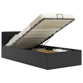 Cama canapé hidráulica cuero sintético negro 90x200 cm de vidaXL, Camas y somieres - Ref: Foro24-285510, Precio: 267,91 €, De...