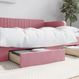 Cajones de cama 2 uds madera de ingeniería y terciopelo rosa de vidaXL, Camas y accesorios - Ref: Foro24-833919, Precio: 45,2...